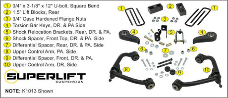 Product of Superlift K1013 Lift Kit Suspension 