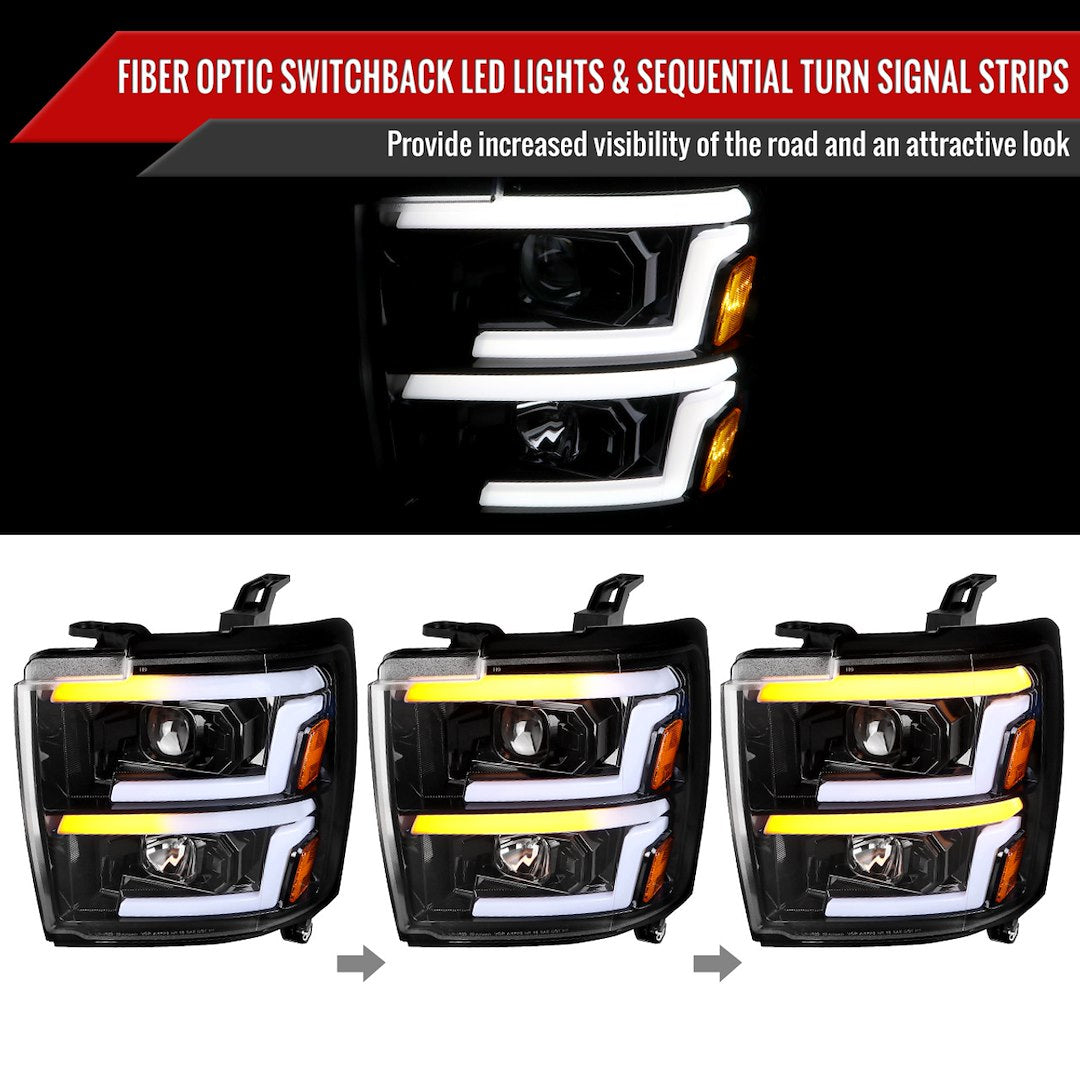 Spec-D Tuning 2lhp-Siv1525bk-Sq-Tm Headlight Assembly||||86||sdt1525bksqtm||1918767