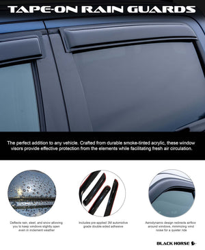 Product of Black Horse Offroad 141648 Inside Channel Rainguard 