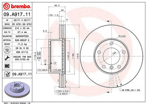 Product of Brembo 09A91711C02 Vented 1 Piece Brake Rotor 