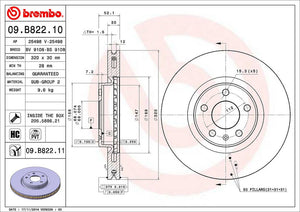 Product of Brembo 09B82211C02 Vented 1 Piece Brake Rotor 
