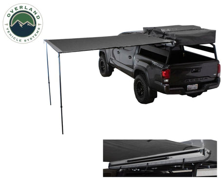 Product of Overland Vehicle Systems 18049909 SUV/Pickup Overlanding Manual Awning , Black Solid 