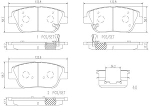 Product of Brembo P30066N Brake Pad - Set Of 4 
