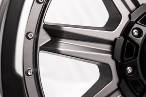 Product of Grid Wheels 18x9 Anthracite Gray With Black Lip Wheel - 8x6.50 Bolt Pattern 