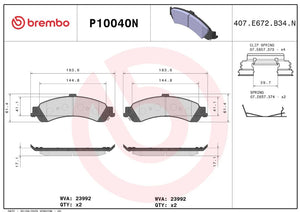 Brembo P10040n Brake Pad||p10040n_2.Jpg||86||brmp10040n||2091649