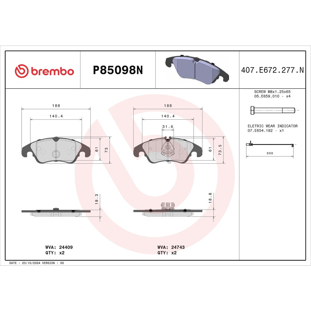 Brembo P85098n Brake Pad||p85098n_Drw.Jpg||91||brmp85098n||1754329