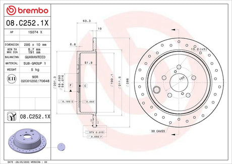 Brembo 08c2521xc02 Brake Rotor||08c2521xc02.Jpg||85||brm08c2521x||1684159