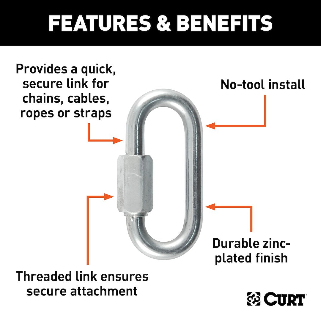 Curt 82901 Trailer Safety Chain Quick Link||82901_3008x1990_Fa.Jpg||89||c9382901||1342866