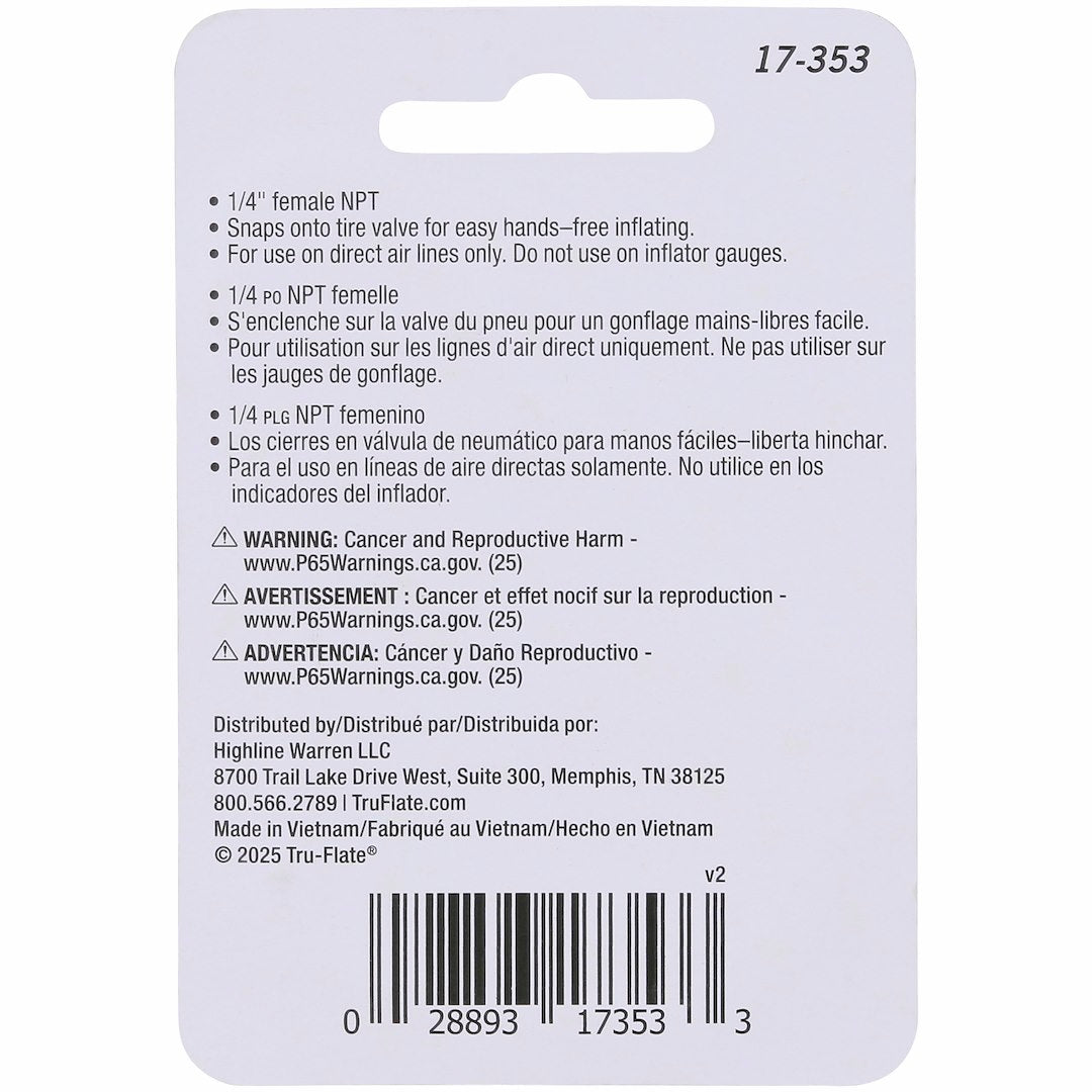 Tru Flate 17-353 Tire Inflation Chuck||17-353_2.Jpg||87||t2f17353||2245802