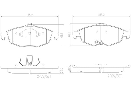 Product of Brembo P11016N Brake Pad - Set Of 4 