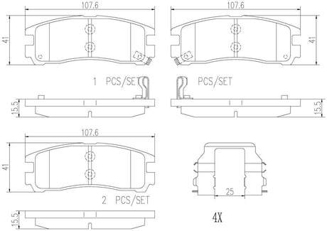 Product of Brembo P54012N Brake Pad - Set Of 4 