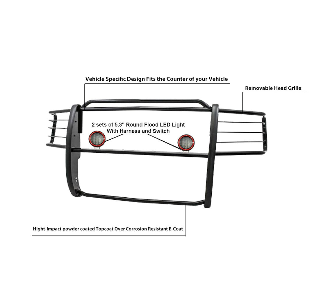 Product of Black Horse Offroad 17FR20MA-PLFR Grille Guard  