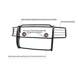 Product of Black Horse Offroad 17FR20MA-PLFR Grille Guard  