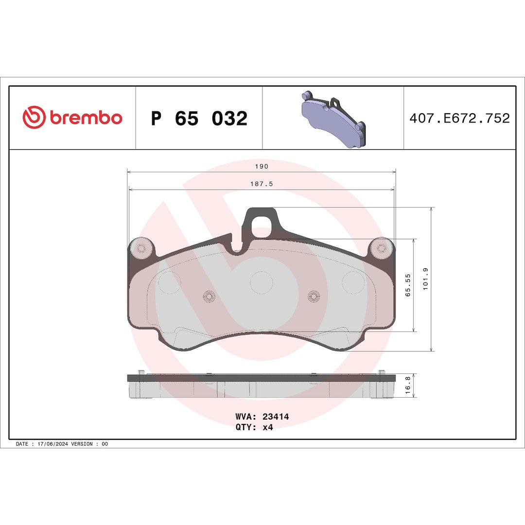 Brembo P65032 Brake Pad||p65032_Drw.Jpg||87||brmp65032||1753949