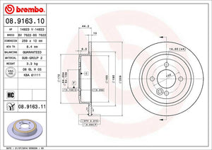 Product of Brembo 08916311C02 Solid 1 Piece Brake Rotor 
