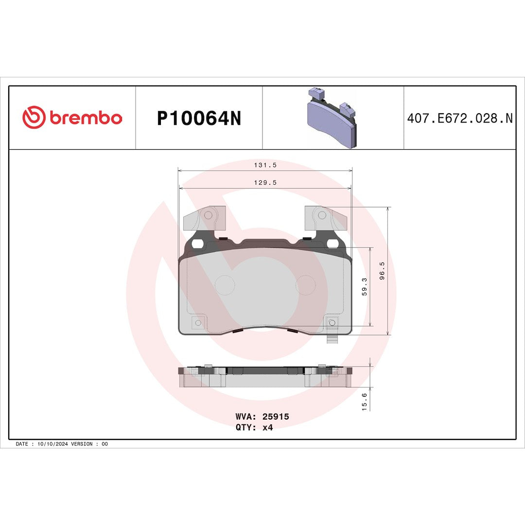 Brembo P10064n Brake Pad||p10064n_Drw.Jpg||87||brmp10064n||1752641
