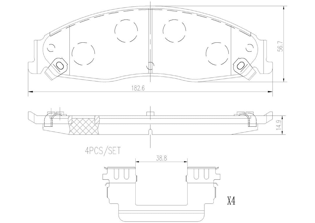 Product of Brembo P09006N Brake Pad - Set Of 4 