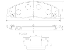 Product of Brembo P09006N Brake Pad - Set Of 4 