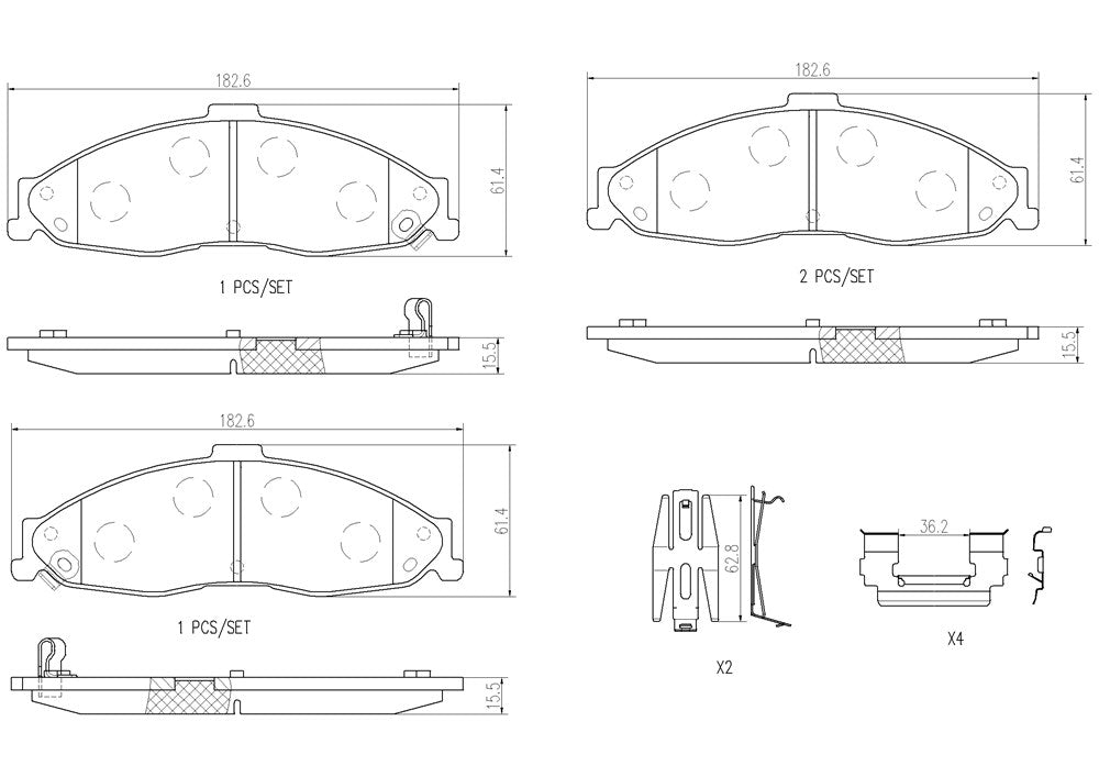 Product of Brembo P10024N Brake Pad - Set Of 4 