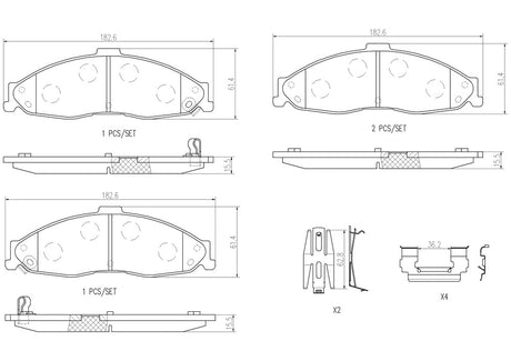 Product of Brembo P10024N Brake Pad - Set Of 4 