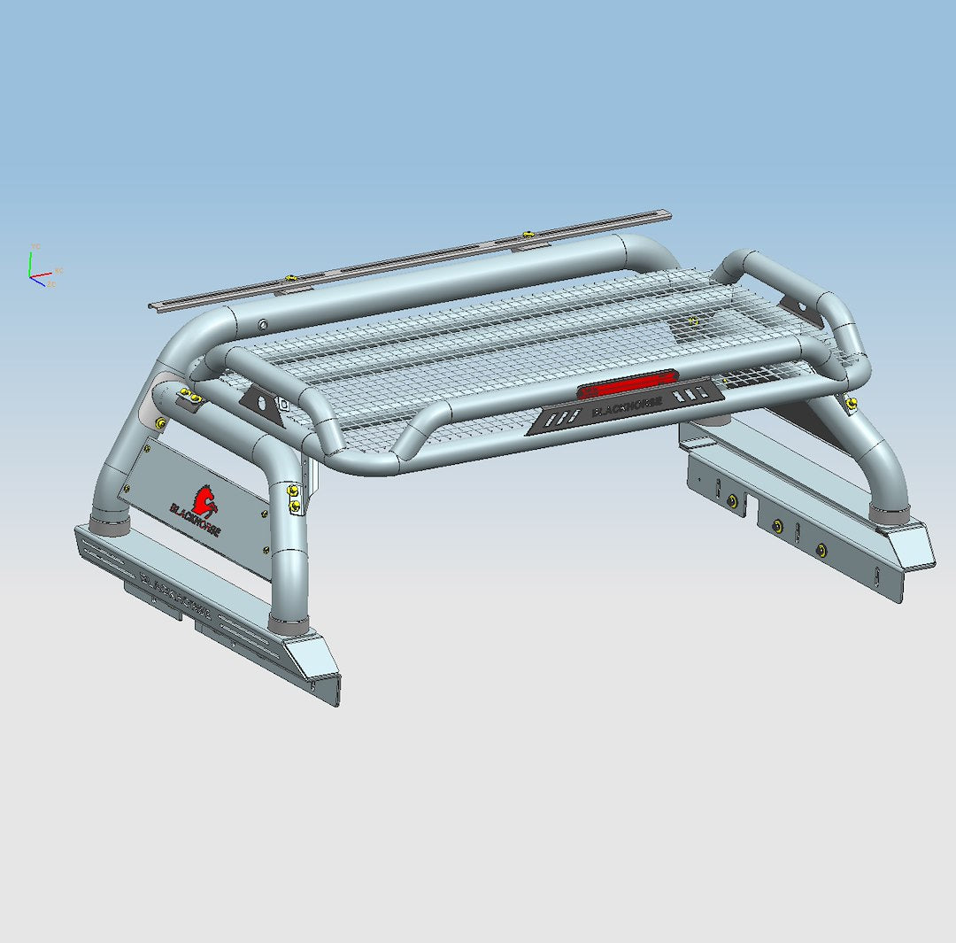 Product of Black Horse Offroad ATRB9BK Tube Powder Coated Steel Truck Bed Bar 