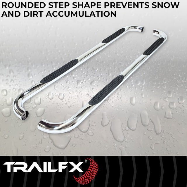 Product of TrailFX A0057S TFX Round Tube Side Steps Nerf Bar With Surface Steps 