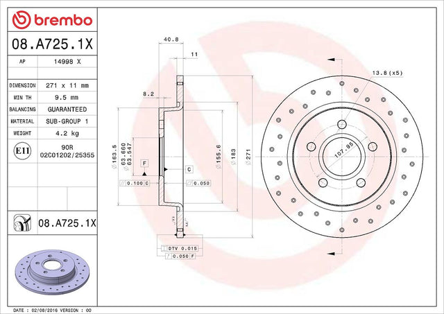 Brembo 08a7251xc02 Brake Rotor||08a7251xc02.Jpg||85||brm8a7251xc02||1684432