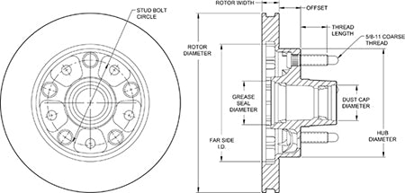 Product of Wilwood Brakes 160-9239LS HP Modified Vented 1 Piece Brake Rotor 