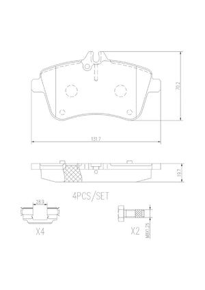 Product of Brembo P50057N Brake Pad - Set Of 4 