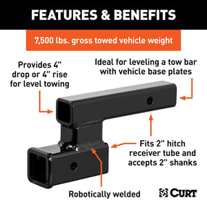 Curt 45798 Trailer Hitch Receiver Tube Adapter||45798_3008x1990_Fa.Jpg||87||c9345798||1679355
