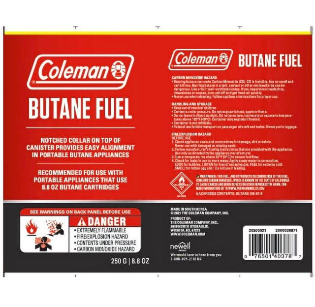 Coleman Company 2000038071 Camping Fuel Canister||2000038071_1.Jpg||86||c4m2000038071||1551970
