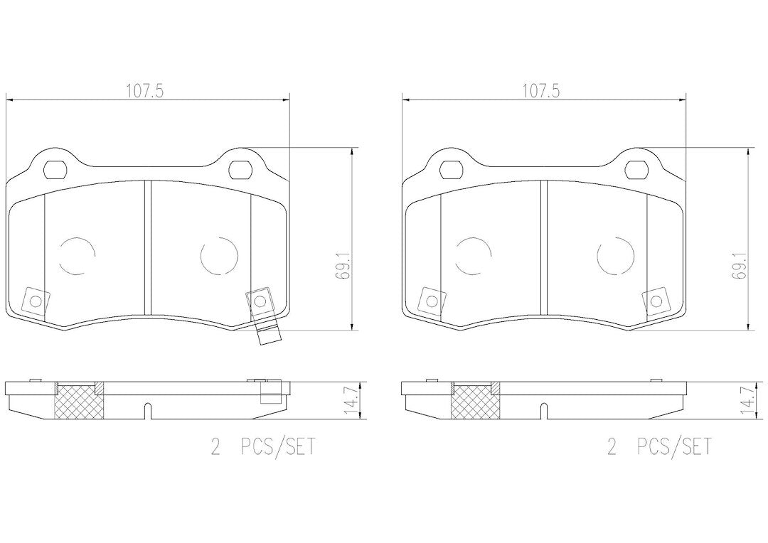 Product of Brembo P30074N Brake Pad - Set Of 4 