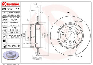 Product of Brembo 09957311C02 Vented 1 Piece Brake Rotor 