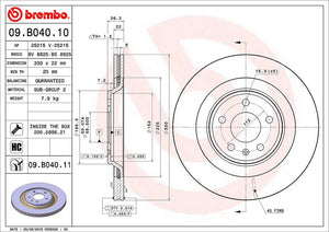 Product of Brembo 09B04011C02 Vented 1 Piece Brake Rotor 