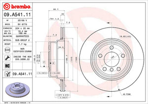 Product of Brembo 09A54111C02 Vented 1 Piece Brake Rotor 