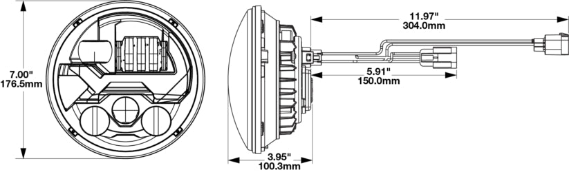 Product of J.W. Speaker 0557193 High/ Low Projector Beam With Built-In Turn Signal Headlight Assembly - LED - Set Of 2 