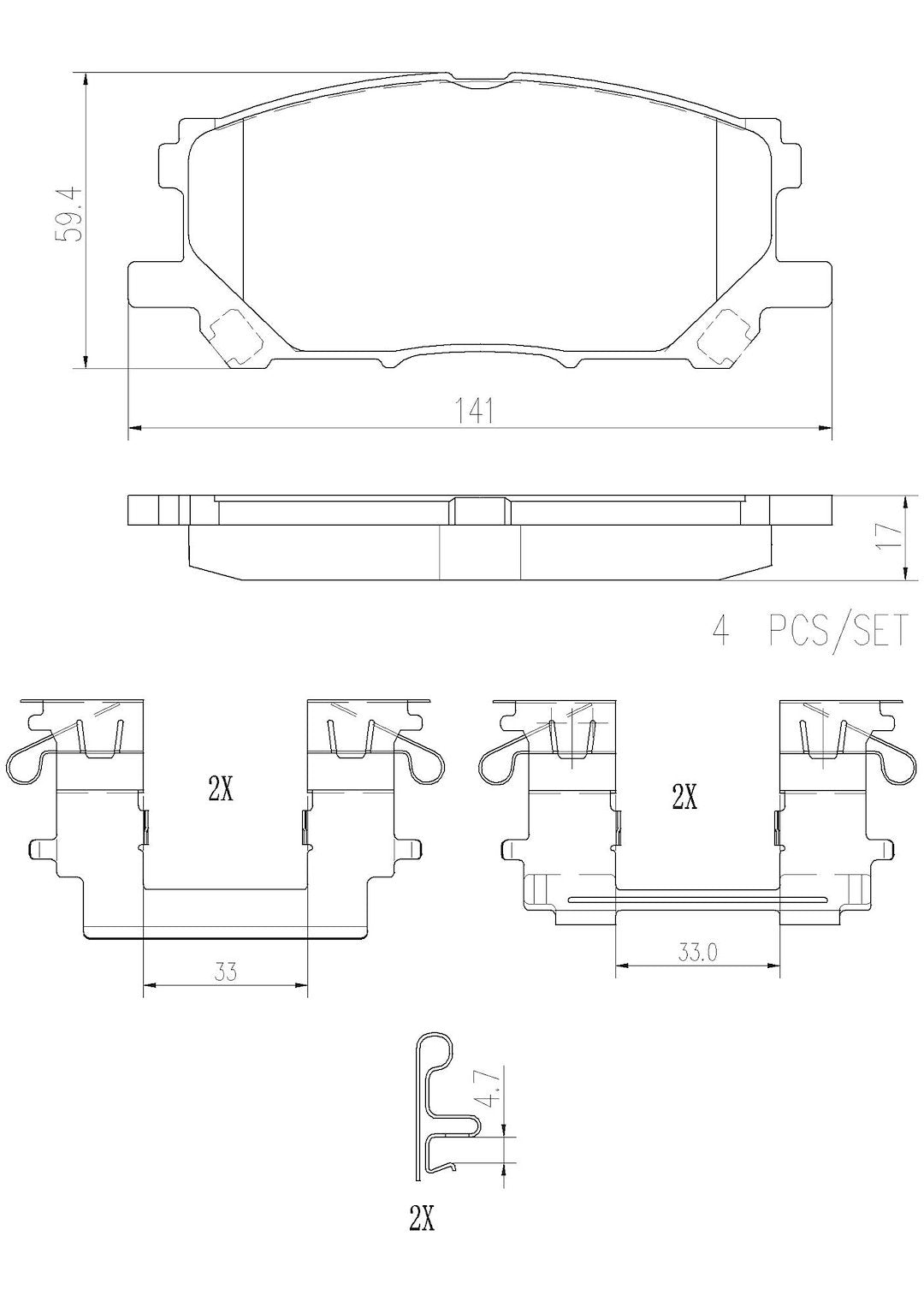 Product of Brembo P83067N Brake Pad - Set Of 4 