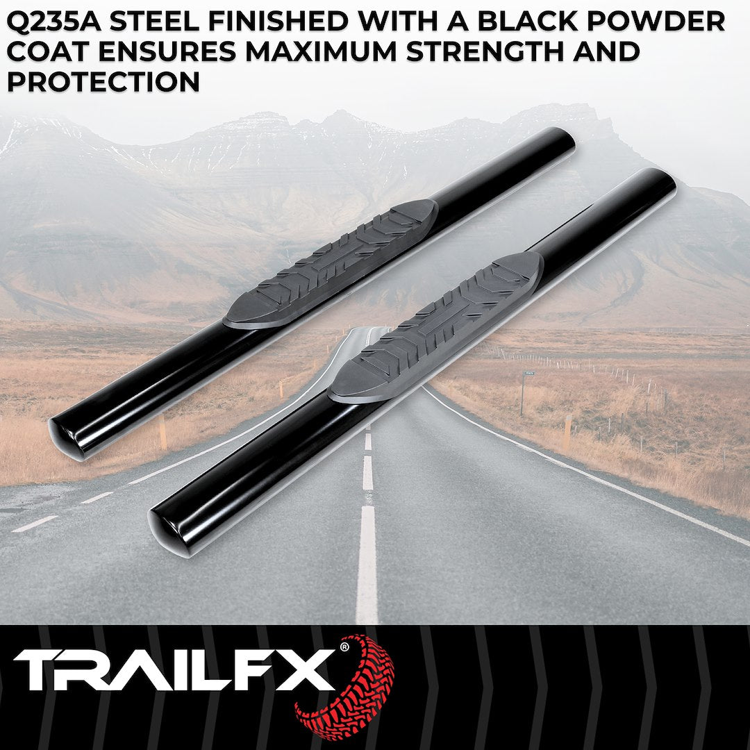 Product of TrailFX A1541B TFX 4" Oval Tube Side Steps Nerf Bar With Surface Steps 