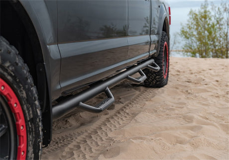 Product of N-Fab F17105CC-6-TX Black Matte Textured Powder Coated Round Nerf Bar - Truck Wheel To Wheel 