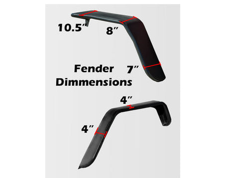 Product of DV8 Offroad FENDB-02 Non-Exposed Fasteners Black Fender Flare - Set Of 4 