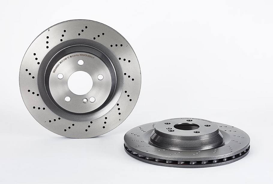 Product of Brembo 09B84241C02 Vented Cross Drilled 1 Piece Brake Rotor 