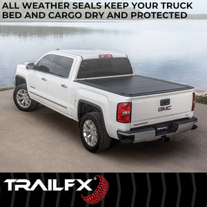 Product of TrailFX TFX Premium Flush Tri-Fold Hard Folding TFX3702 Tonneau Cover 