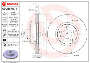 Product of Brembo 09B57011C02 Vented 1 Piece Brake Rotor 