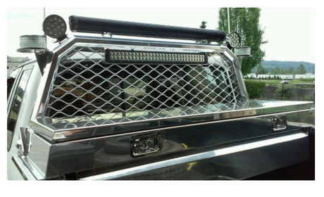Product of Protech 57-6440-24 Bolt-On Silver Milled Mesh Headache Rack 