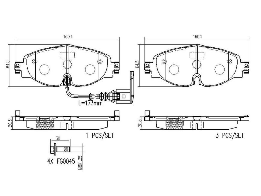 Product of Brembo P85126N Brake Pad - Set Of 4 