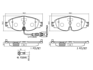 Product of Brembo P85126N Brake Pad - Set Of 4 