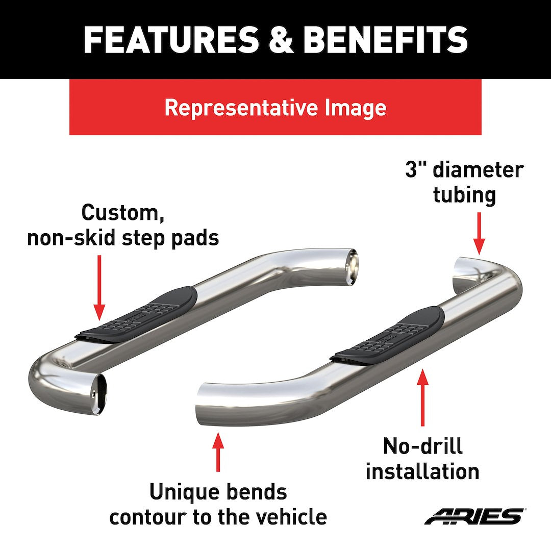 Product of Aries 203045-2 Nerf Bar With Surface Steps 