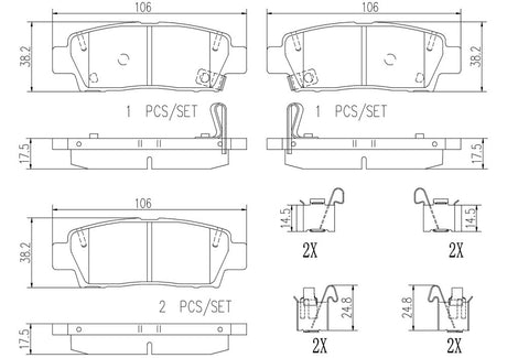 Product of Brembo P83123N Brake Pad - Set Of 4 