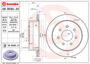 Product of Brembo 09B59521C02 Vented 1 Piece Brake Rotor 