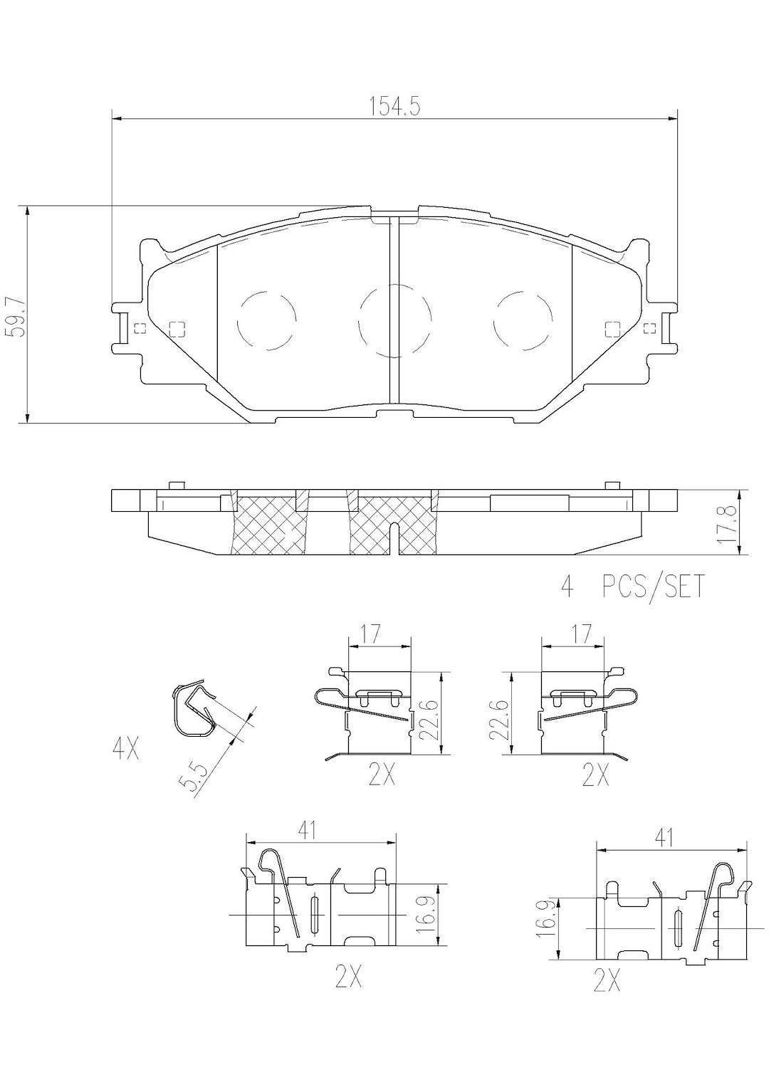 Product of Brembo P83074N Brake Pad - Set Of 4 